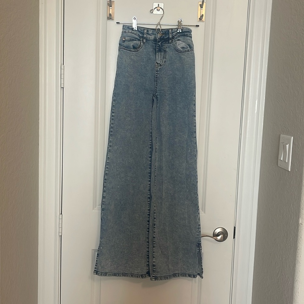 Sol, high rise wide leg jeans, size 0